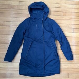 The North Face Womens City Breeze Insulated Parka Navy Blue Hooded Jacket Size M
